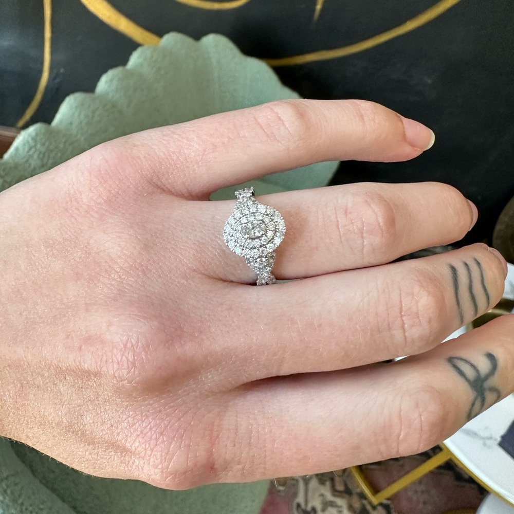 Sold in store - 10k wg diamond engagement ring size 7